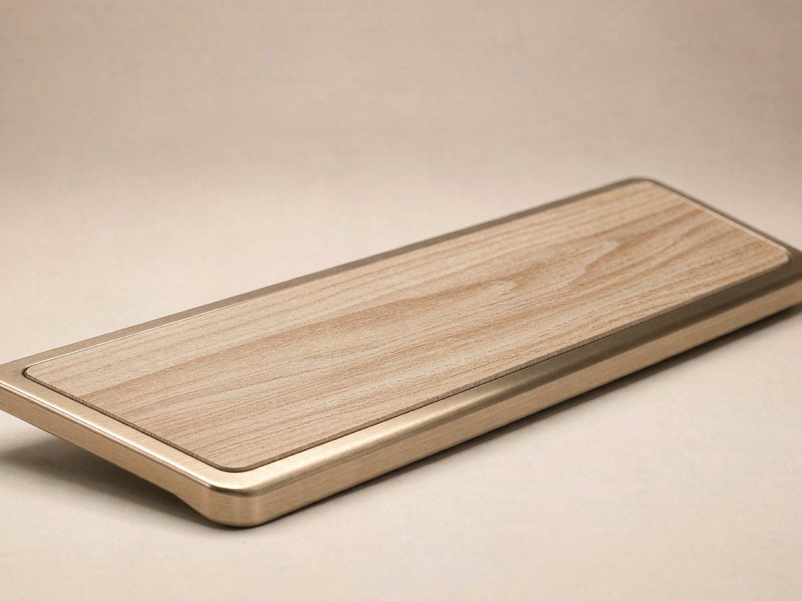 Custom-shaped footrest matched to the floor finish